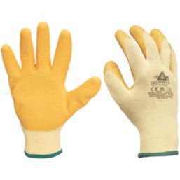 Keep Safe  Latex Builder Gloves Orange / Yellow Large