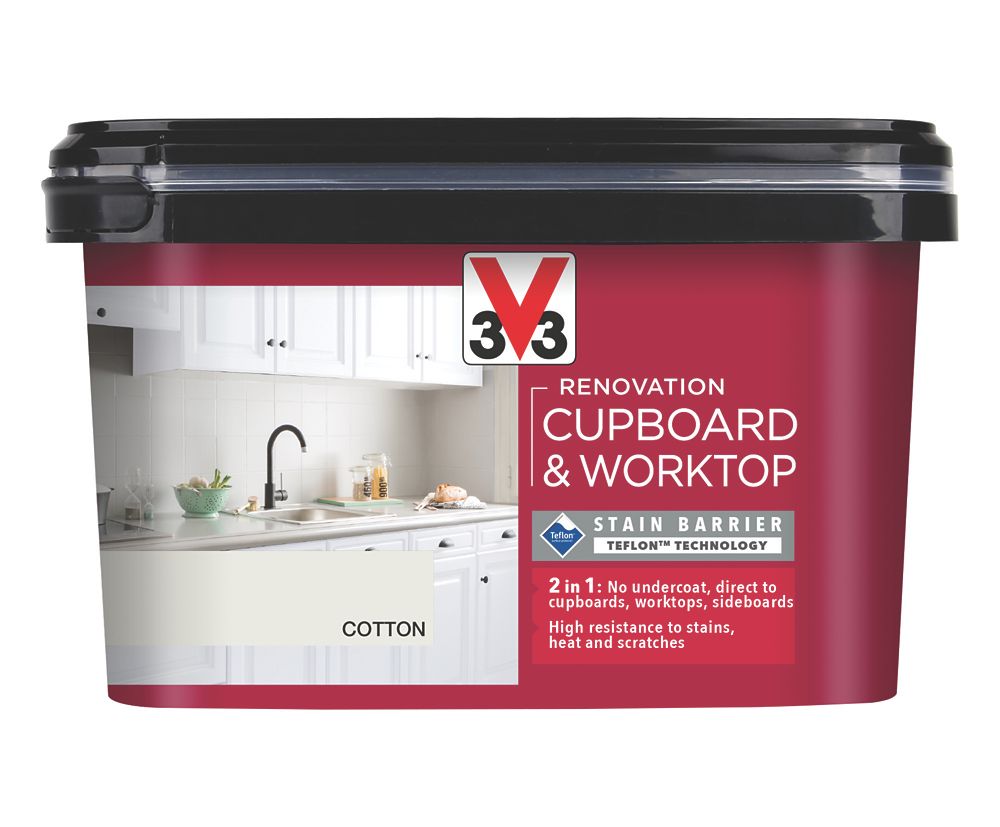 V33 2Ltr Cotton Satin Kitchen Cupboard Paint Screwfix