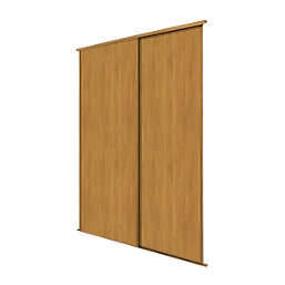 Spacepro Classic 2-Door Sliding Wardrobe Door Kit Oak Frame Oak Panel 1793mm x 2260mm