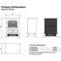 Focal Point ES2000 Grey Electric Stove 430mm x 540mm