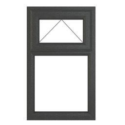 Crystal  Top Opening Clear Triple-Glazed Casement Anthracite on White uPVC Window 610mm x 820mm