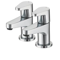 Refurb Bristan Quest Chrome 110mm Deck Mounted Lever 2 Tap Holes Bath Pillar Tap