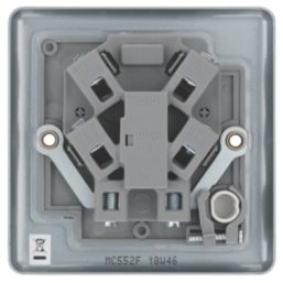 British General  13A Unswitched Metal Clad Fused Spur & Flex Outlet   with White Inserts