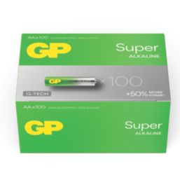 GP Batteries Super AA 1.5V Alkaline Batteries 100 Pack