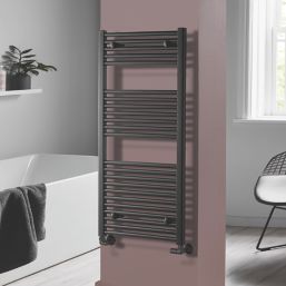 Towelrads 1200mm x 600mm 2296BTU Black Flat  Towel Radiator