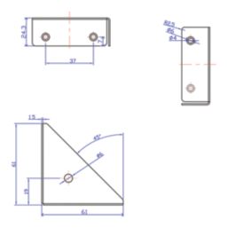 Essentials Flanged Corner Brackets Silver 63mm x 63mm x 20mm 10 Pack