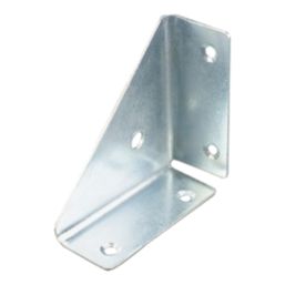 Essentials Flanged Corner Brackets Silver 63mm x 63mm x 20mm 10 Pack