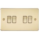 Knightsbridge  10AX 4-Gang 2-Way Light Switch  Brushed Brass
