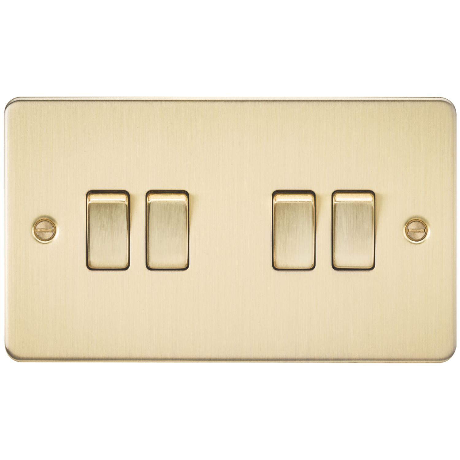 Knightsbridge 10AX 4-Gang 2-Way Light Switch Brushed Brass (973TY)