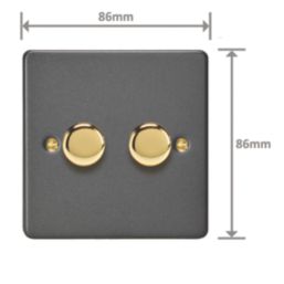 Varilight V-Pro 2-Gang 2-Way LED Dimmer Switch  Graphite Grey