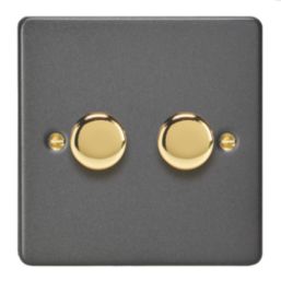 Varilight V-Pro 2-Gang 2-Way LED Dimmer Switch  Graphite Grey
