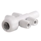 Hep2O  Plastic Push-Fit Reducing 4 Port Closed Spigot Manifold 22mm x 10mm