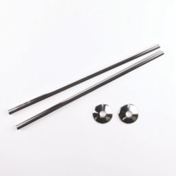 ETAL Enzo Pipe Covers & Collars Chrome 15mm x 500mm 2 Pack