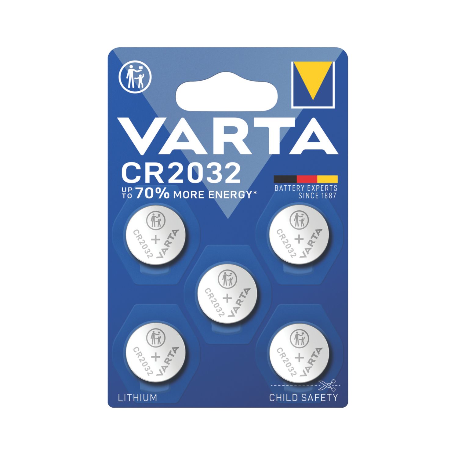 Varta CR2032 3V Coin Cell Lithium Batteries 5 Pack (974AV)