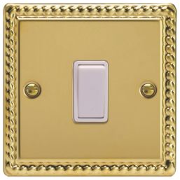 Varilight  10A 1-Gang 2-Way Light Switch  Georgian Brass