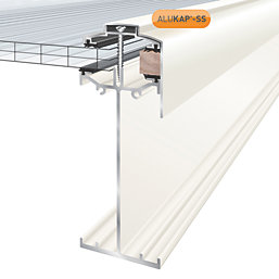 ALUKAP-SS White 0-100mm High Span Glazing Gable Bar 2000mm x 60mm