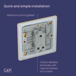 LAP  20A 1-Gang 2-Way Light Switch  Satin Brass with Black Inserts