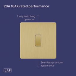 LAP  20A 1-Gang 2-Way Light Switch  Satin Brass with Black Inserts