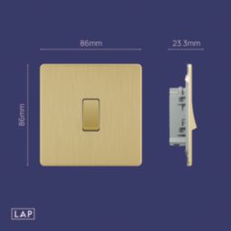 LAP  20A 1-Gang 2-Way Light Switch  Satin Brass with Black Inserts