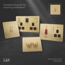 LAP  20A 1-Gang 2-Way Light Switch  Satin Brass with Black Inserts