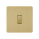 LAP  20A 1-Gang 2-Way Light Switch  Satin Brass with Black Inserts