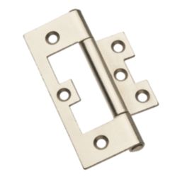 Smith & Locke Satin Nickel  Flush Hinges 100mm x 59.5mm 2 Pack