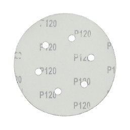 Flexovit  A203F 120 Grit 8-Hole Punched Multi-Material Sanding Discs 150mm 6 Pack