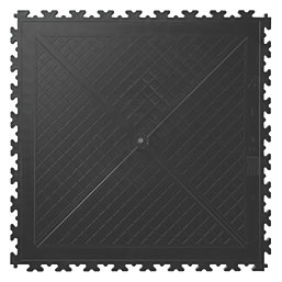 Garage Floor Tile Company X Joint Interlocking Floor Tile Black 497mm x 497mm 4 Pack