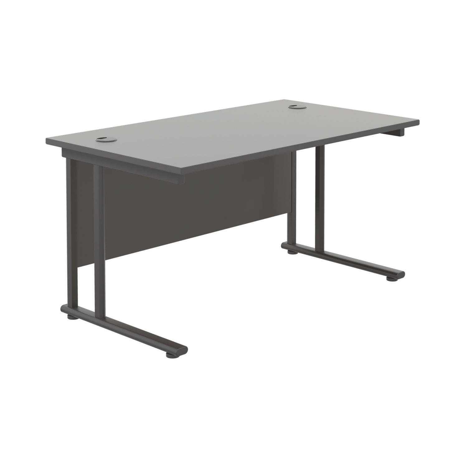 TC Group Aztec Twin Upright Rectangular Office Desk Black/Black 1400mm x 800mm (974TT)
