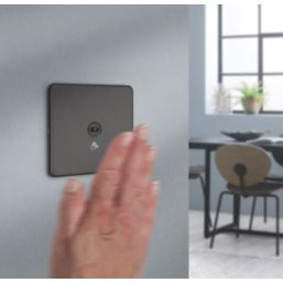 Knightsbridge  2.1A 1-Gang 1-Way Light Switch  Smoked Bronze with Black Inserts