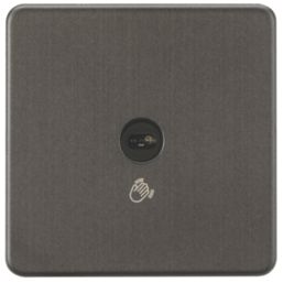 Knightsbridge  2.1A 1-Gang 1-Way Light Switch  Smoked Bronze with Black Inserts