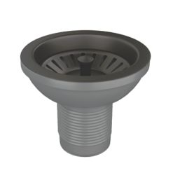 ETAL Sink Strainer Waste with Overflow & Cover Plate Gun Metal 90mm