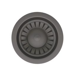 ETAL Sink Strainer Waste with Overflow & Cover Plate Gun Metal 90mm