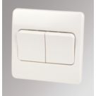 MK Logic Plus 10AX 2-Gang 2-Way Light Switch  White