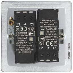 LAP  2-Gang 2-Way LED Dimmer Switch  Polished Chrome