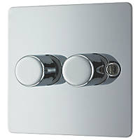 LAP  2-Gang 2-Way LED Dimmer Switch  Polished Chrome