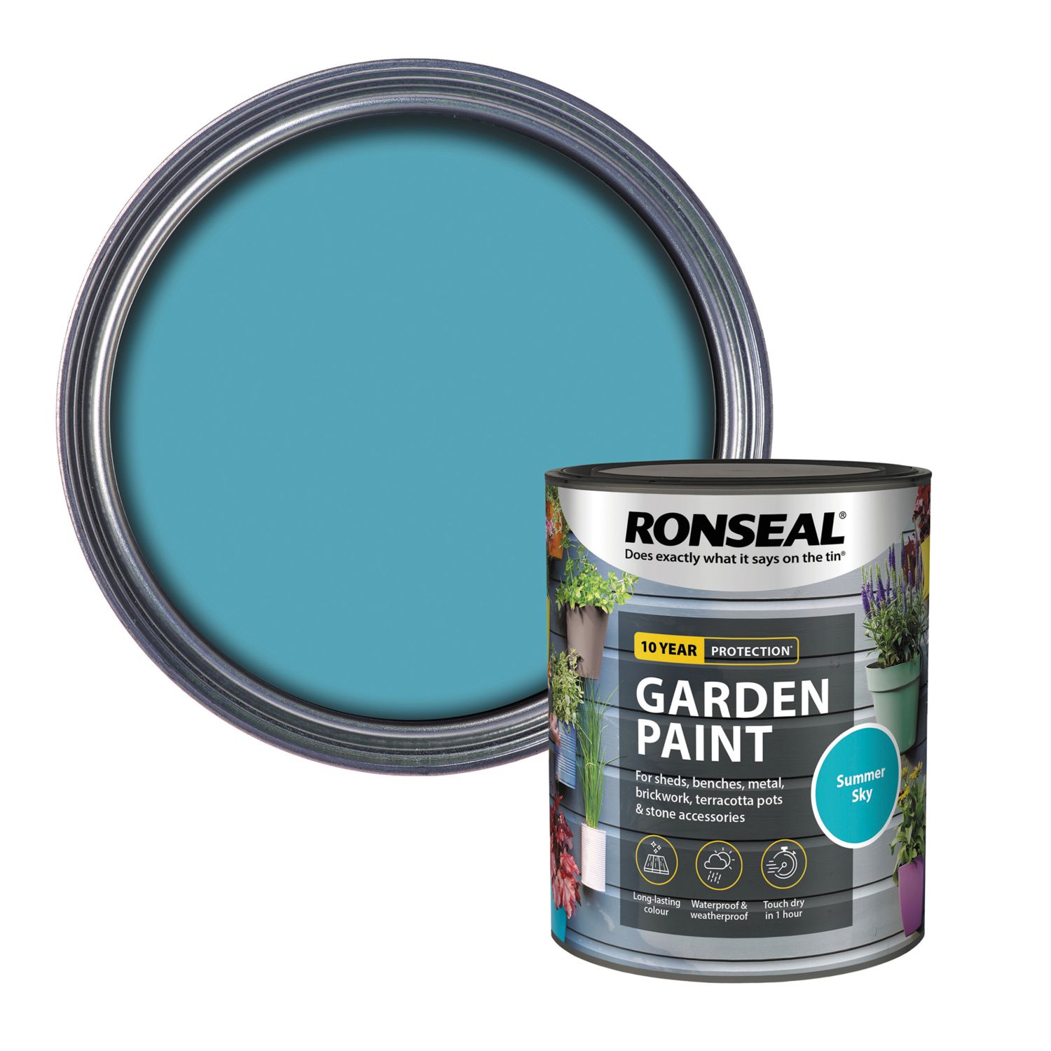 Ronseal 750ml Summer Sky Matt Garden Paint (9755P)