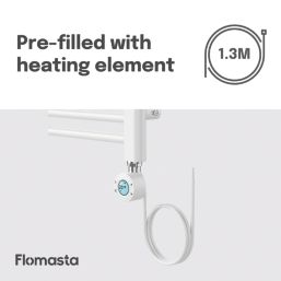 Flomasta 1000mm x 400mm 853BTU White Flat Electric Towel Radiator