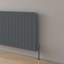 Reina Piatto Double 600mm x 1195mm 4371BTU Anthracite Horizontal Designer Radiator