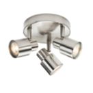 Knightsbridge  Round 3-Light Triple GU10 Ceiling Spotlight Brushed Chrome
