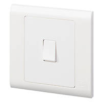 MK Essentials 10A 1-Gang 1-Way Light Switch  White with White Inserts