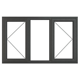 Crystal  Left & Right-Hand Opening Clear Triple-Glazed Casement Anthracite on White uPVC Window 1770mm x 1190mm