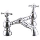 ETAL Eden Polished Chrome 139mm Deck Mounted Cross Head 2 Tap Holes Bath Mixer Tap