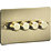 Knightsbridge  4-Gang 2-Way LED Intelligent Dimmer Switch  Brushed Brass