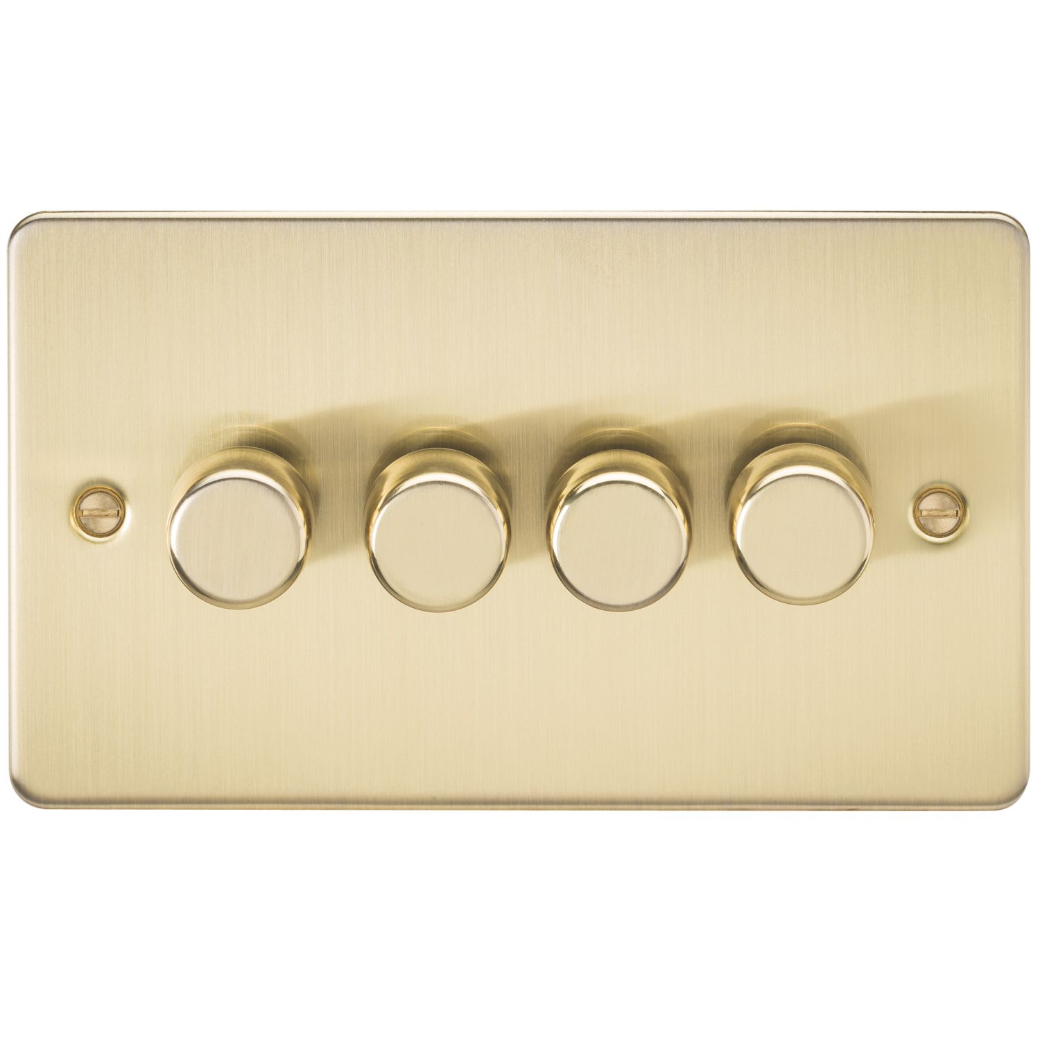 Knightsbridge 4-Gang 2-Way LED Intelligent Dimmer Switch Brushed Brass (975PY)