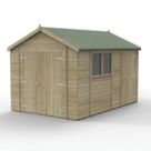 Forest Timberdale 8' 6" x 12' (Nominal) Reverse Apex Tongue & Groove Timber Shed with Base & Assembly