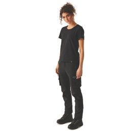 Regatta Ada Short Sleeve Womens Cotton Stretch T-Shirt Black Size 8