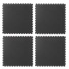 Ecotile Recycled 7mm T-Joint Interlocking Floor Tiles Black 7mm 4 Pack