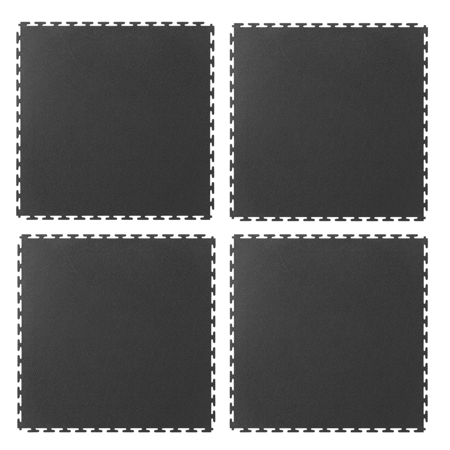Ecotile Recycled 7mm T-Joint Interlocking Floor Tiles Black 7mm 4 Pack (975YU)