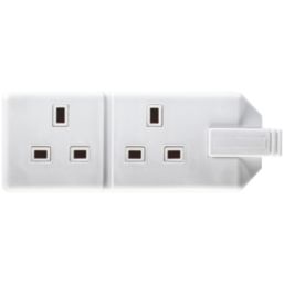 Masterplug 13A 2-Gang Unfused Rewireable Socket  White